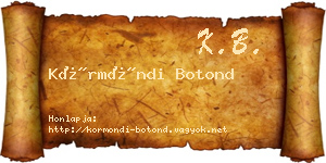 Körmöndi Botond névjegykártya