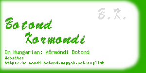 botond kormondi business card