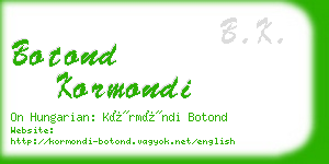 botond kormondi business card